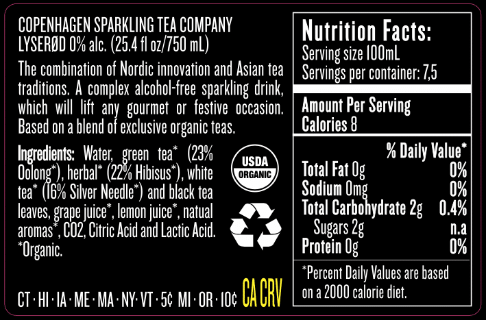 Zepeim - Wholesale Non-Alcoholic Wine - Copenhagen Sparkling Tea LYSEROD5