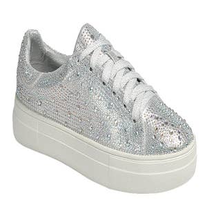 Wholesale Mardi Gras glitter sparkle tennis shoes for your store - Faire