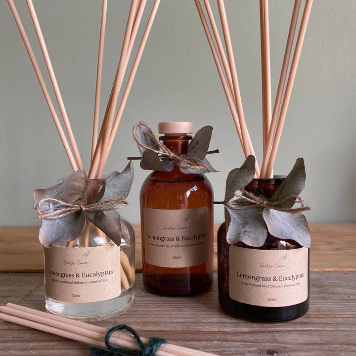 Eco rietverspreider van citroengras en eucalyptus voor wholesale door Emily’s Corner