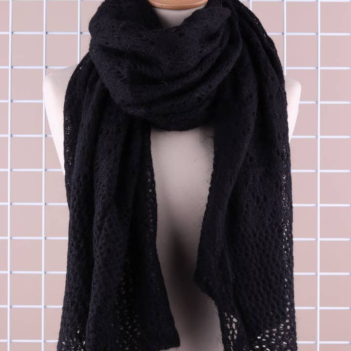 NAÏS PARIS - Wholesale Scarf - Women's - OPENWORK MOHAIR WOOL SHAWL23