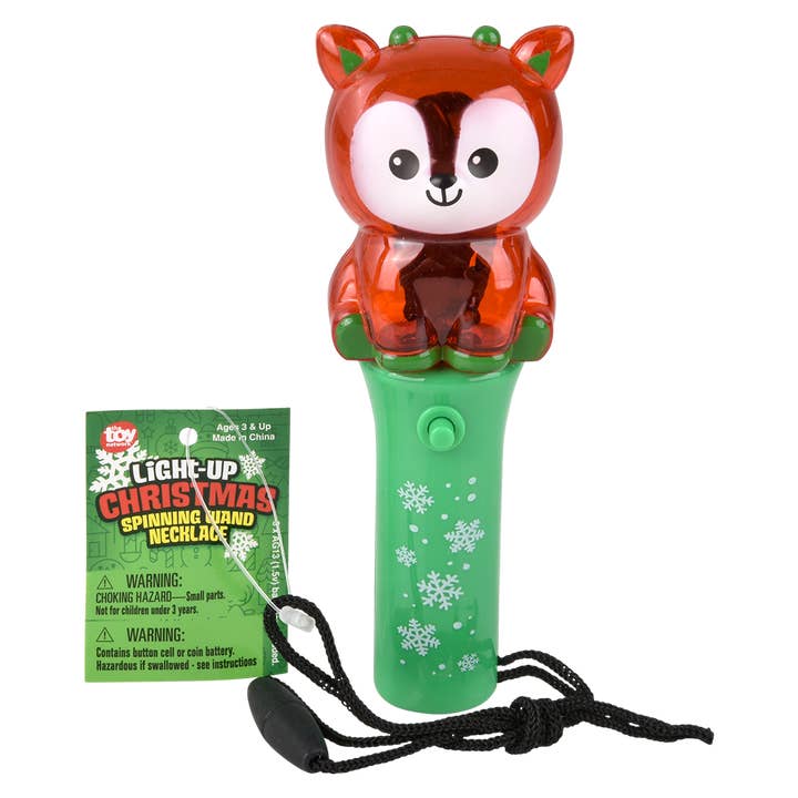 The Toy Network - Wholesale Light-Up Toy - Kids & Baby - LIGHT UP CHRISTMAS MINI SPINNING WAND NECKLACES 4.5"2
