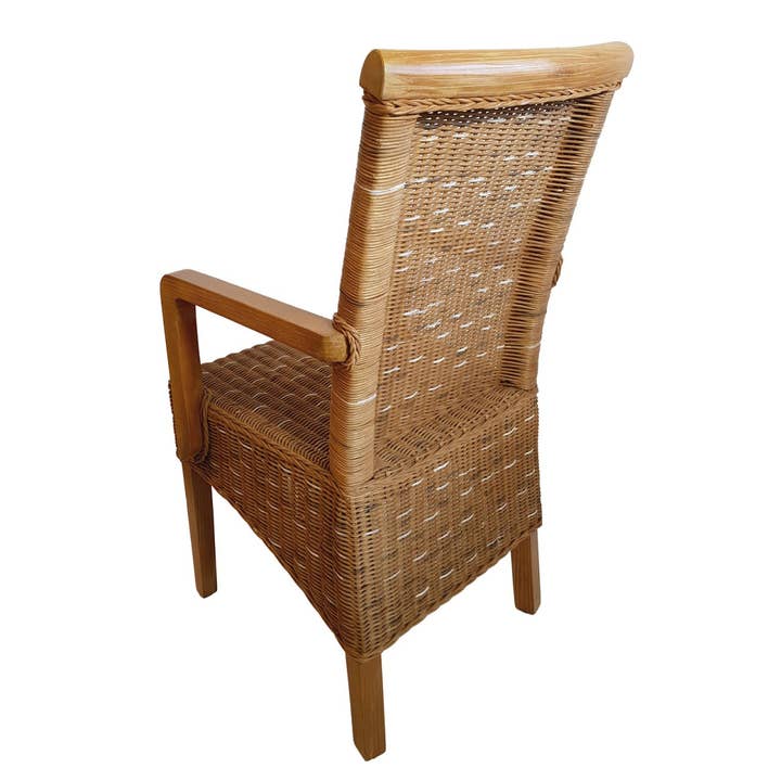 Voglrieder - Wholesale Chair - Dining room chairs set with armrests 2 pieces rattan chair brown5