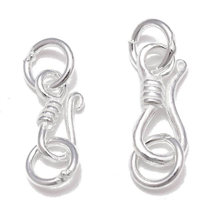925 Sterling Silver Hook Clasp Size 4x10mm 6x13mm 5-7PCS per Bag Sold by Bag for wholesale by CRCBEADS