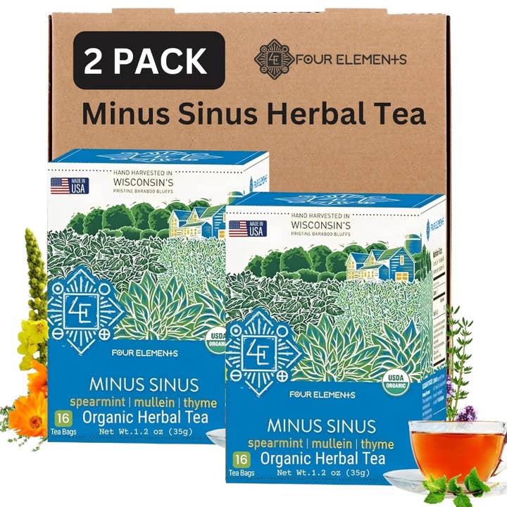 Minus-Sinus-Tee 2er-Pack für den Großhandel von Four Elements Organic Herbals