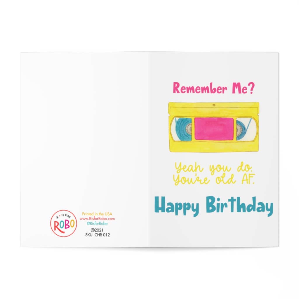 R is for Robo - Wholesale Birthday Card - 90s Retro Birthday Card Funny Cards Birthday Gifts Nostalgia2