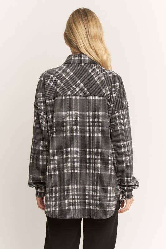 HEIMISH - Vente Veste-chemise – femme - ET7968-19 CHEMISE BASIQUE À CARREAUX AVEC COL2