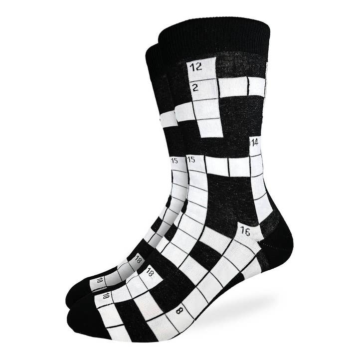 Men's Crossword Puzzle Socks for wholesale by Good Luck Sock
