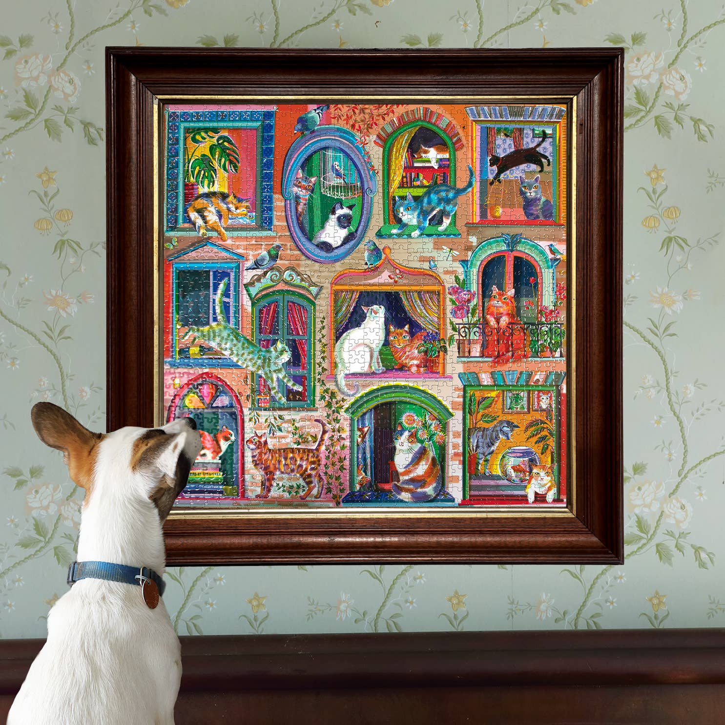 eeBoo - Wholesale Puzzle - Adult - Cats in Windows 1000 Piece Square Puzzle3