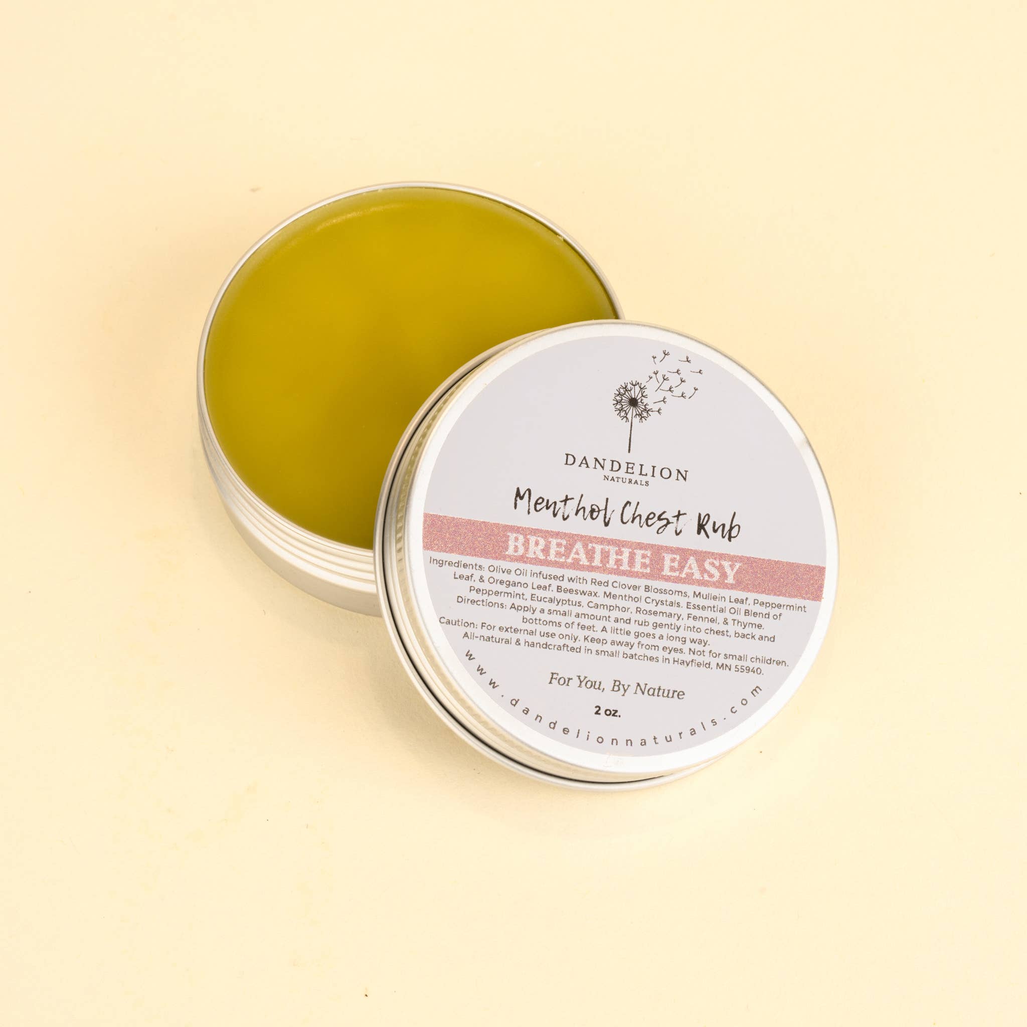 Dandelion Naturals - Wholesale Healing Salve/Balm/Cream - Breathe Easy Salve | Natural Vapor Rub | Chest Rub1