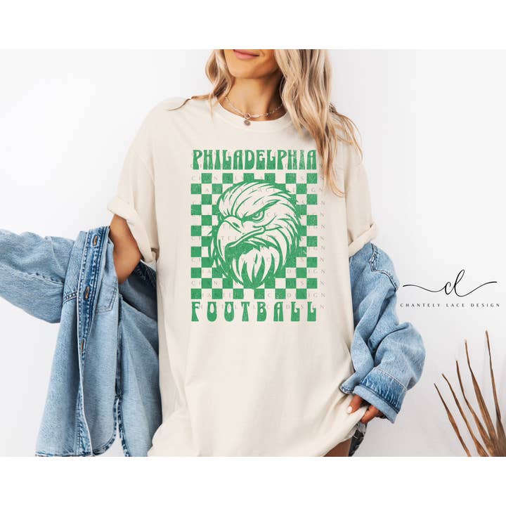 Philadelphia Eagles Football PHILLY Checker Comfort Colors for wholesale by Chantely Lace