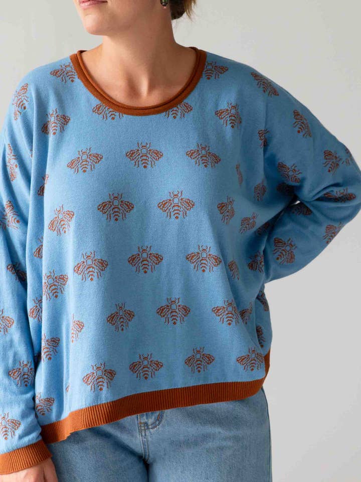 Lazybones - Wholesale Knitted jumper – Women′s - Anouk Jumper Bees *organic cotton