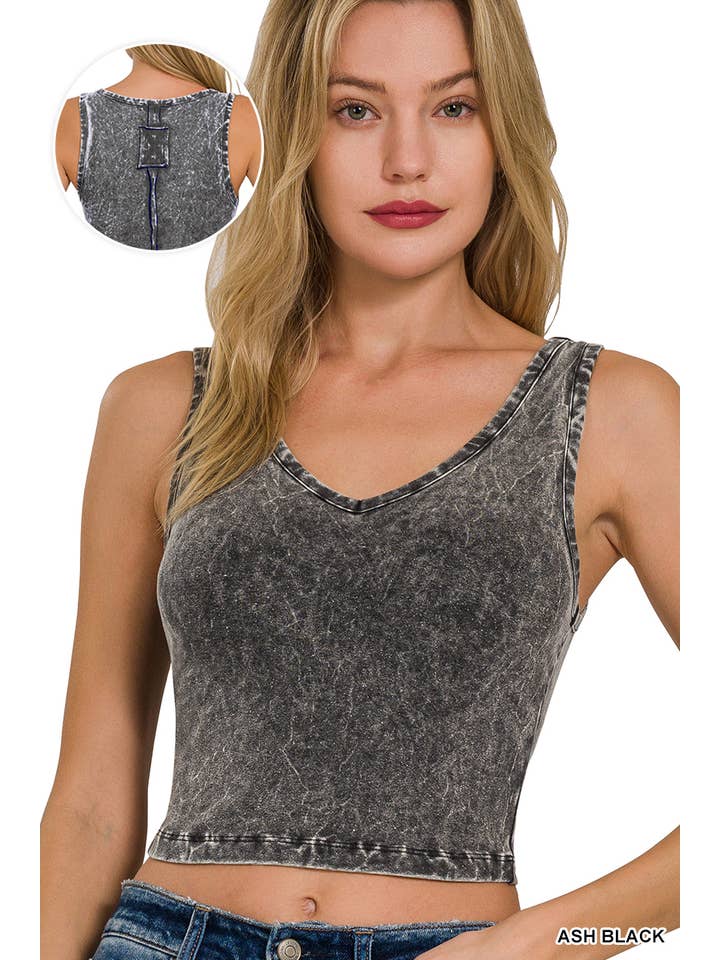 42POPS - Wholesale Tank Top - Women's - .SI-25953 Washed Cotton Tank Top W/ Back Patch