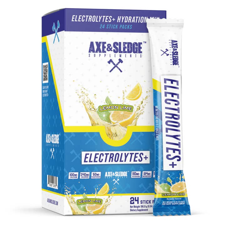 L&F Universal Goods - Wholesale Powdered health drink - Axe & Sledge Hydration Sticks Lemon Lime 24 SRV