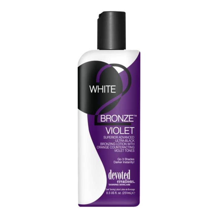 Devoted Creations White 2 Bronze Violet Ultra-Black Lotion Bronzante pour la vente par MEGATAN