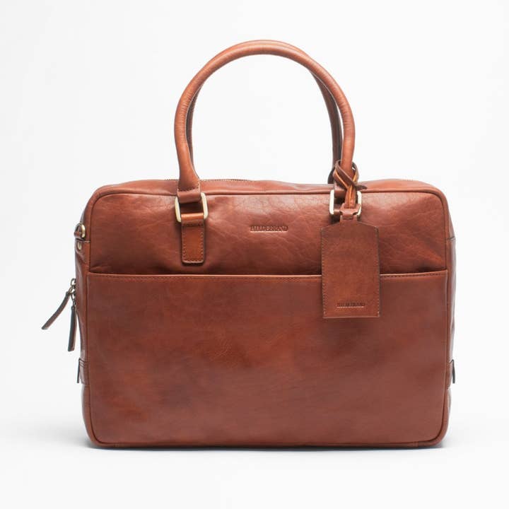 Hildebrand Sweden – Großhandel Aktentasche – Unisex – Lederaktentasche Cognac