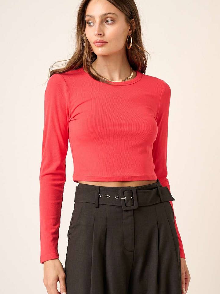 mittoshop - Wholesale Knit Top - Women's - BASIC CROP LONG SLEEVE KNIT TOP12