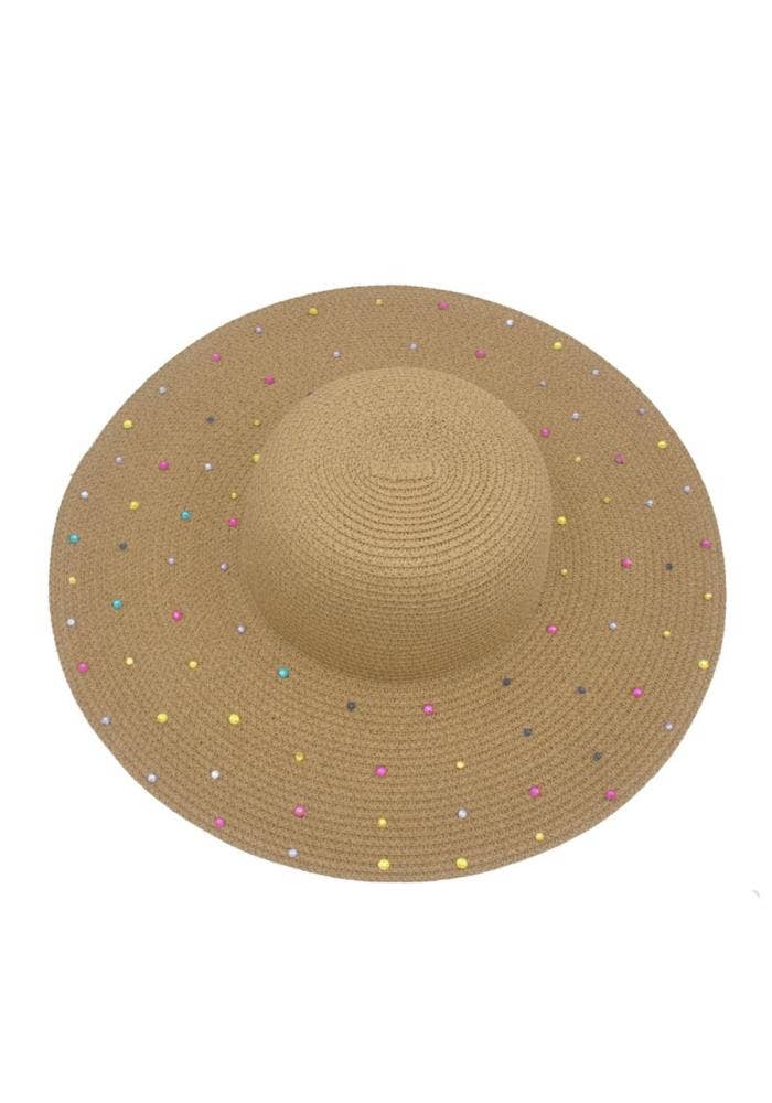 anbfashion - Wholesale Straw Hat - Women's - MULTICOLOR RHINESTONE SUMMER FLOPPY HAT IHT-723332