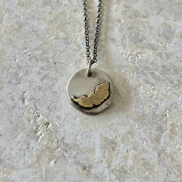 N51- Tiny Talisman Gold Feather for wholesale by alison blair studio