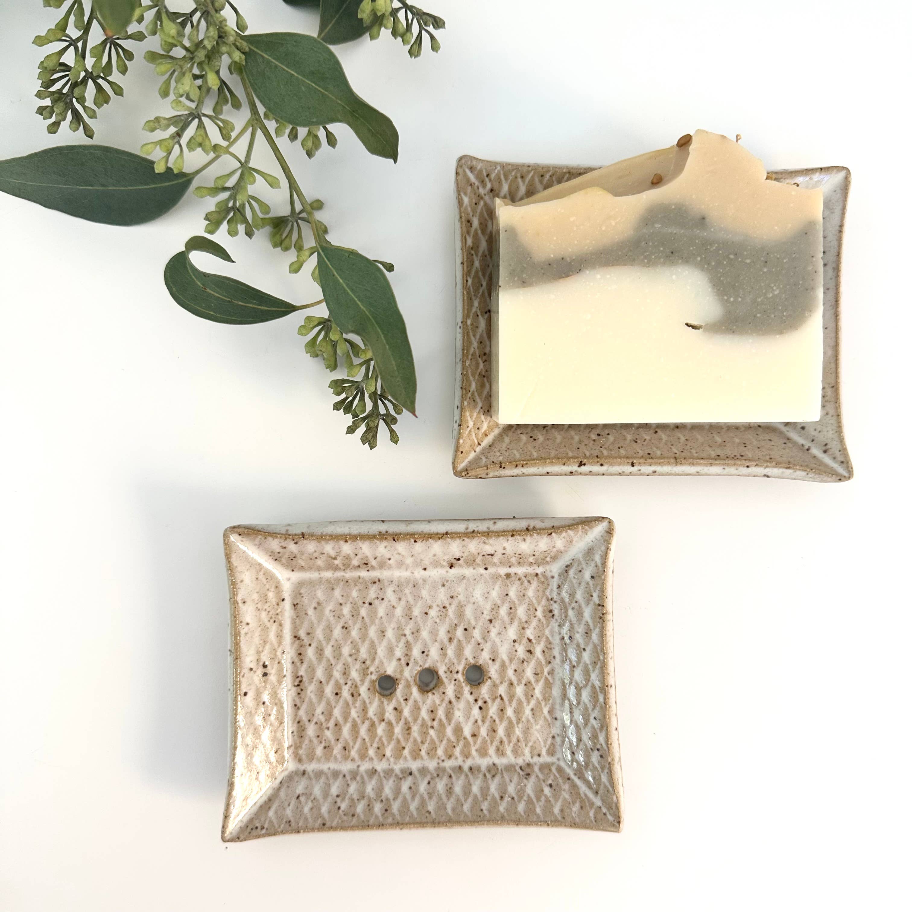 Agave Pantry LLC - Wholesale Bath Soap Dish - Soap dish- handmade pottery- white1