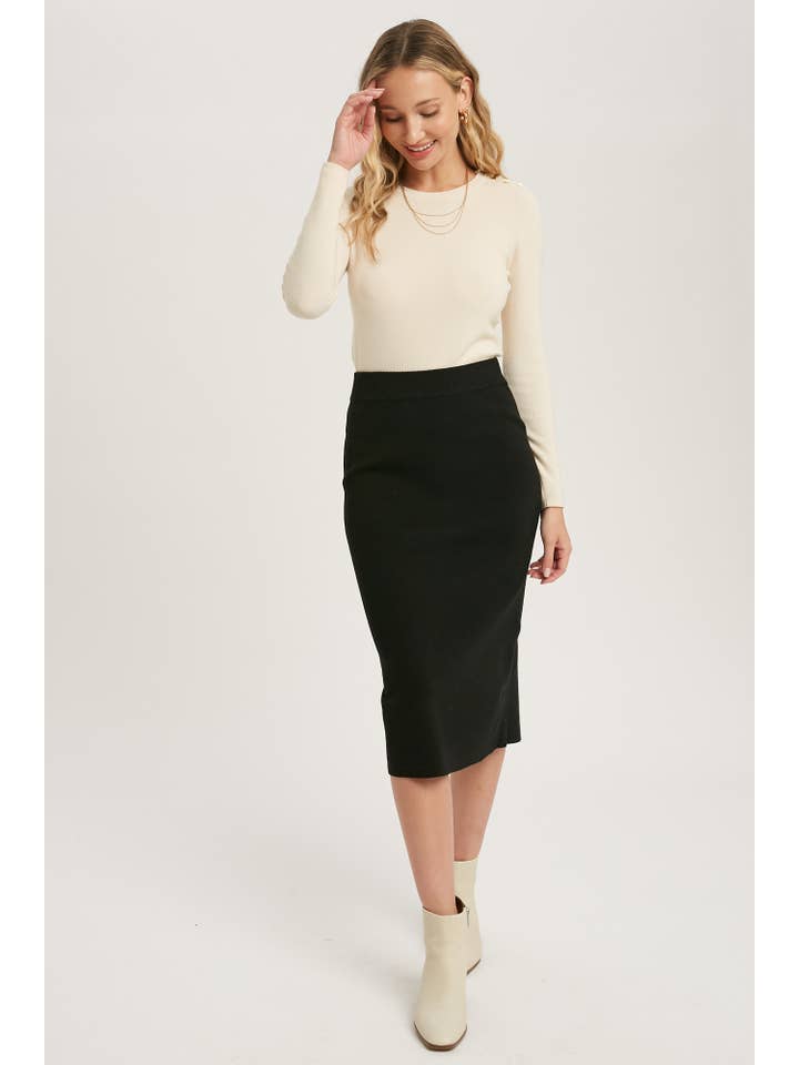Bluivy - Wholesale Skirt - Women's - H LINE MIDI SWEATER SKIRT23