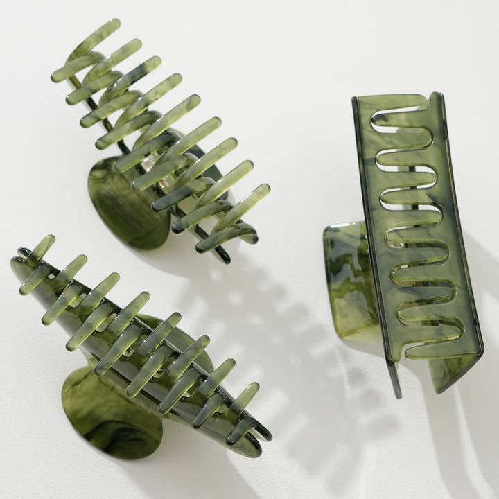 Jade Green Large | Assorted Large Claw Clips for wholesale on Faire4