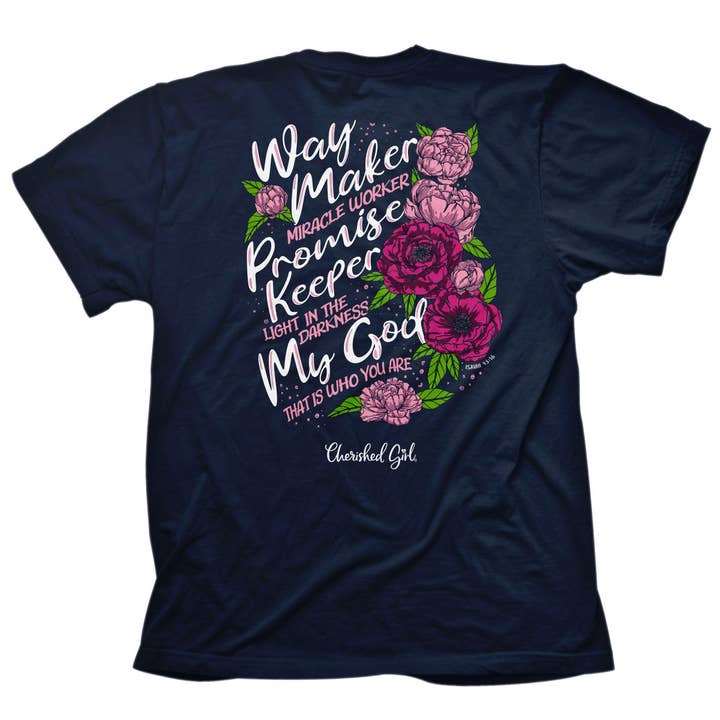 Athletic Navy Cherished Girl Womens T-Shirt Way Maker for wholesale on Faire
