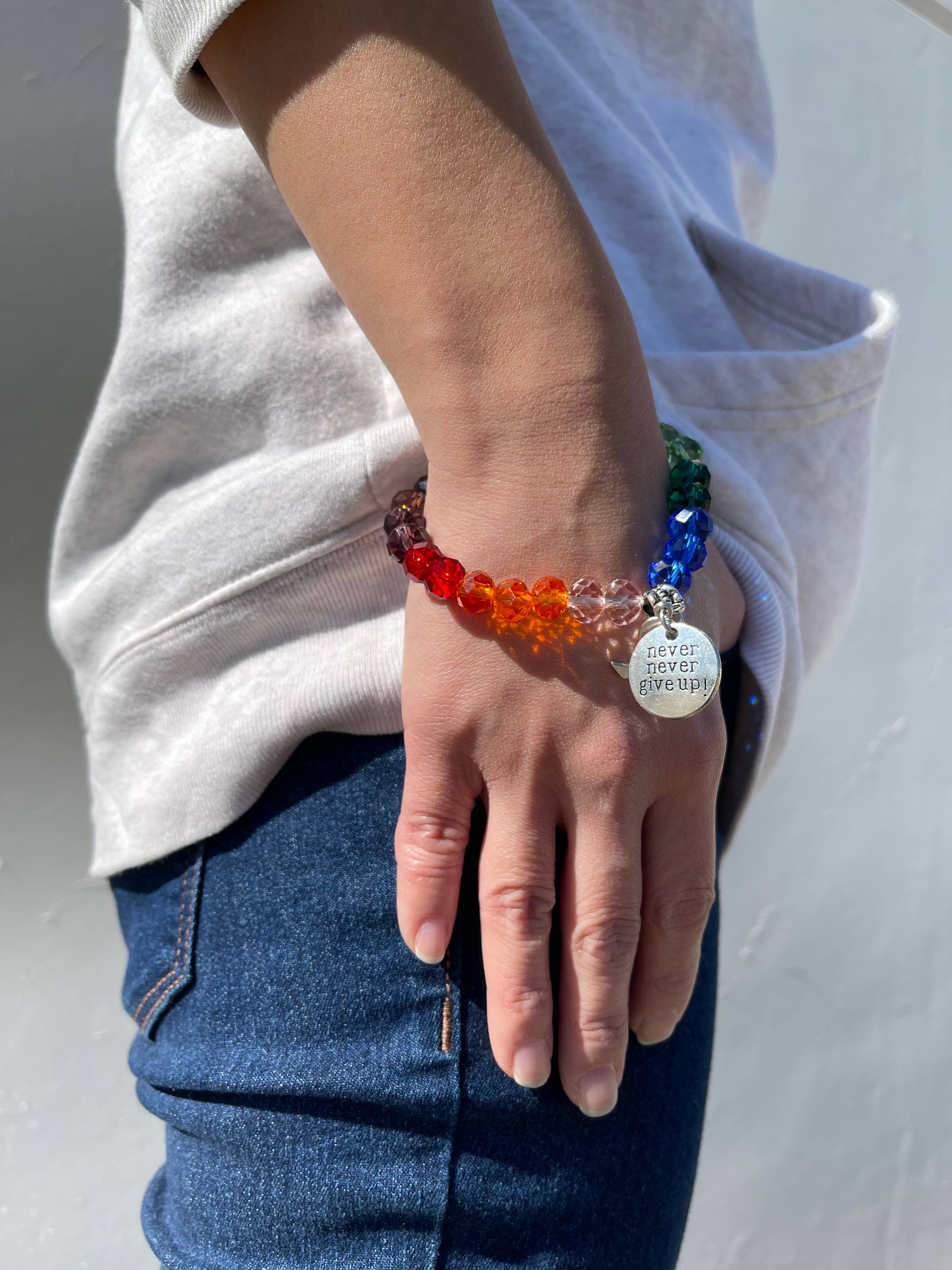 Fiona Accessories – wholesale Charm/dangle bracelet – Multicolor Cancer Awareness Bracelet For Women Survivors2