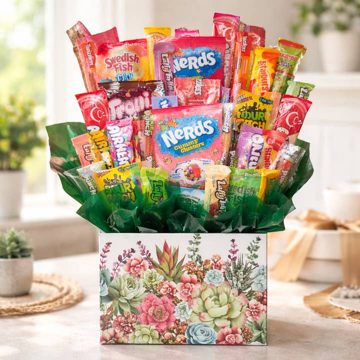 Chocolate Candy Bouquet-Succulent Garden box (Large-36 pc) for wholesale by So Sweet of You
