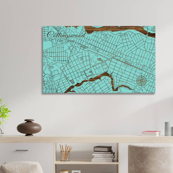 New Jersey: Collingswood Street Map for wholesale by Fire & Pine