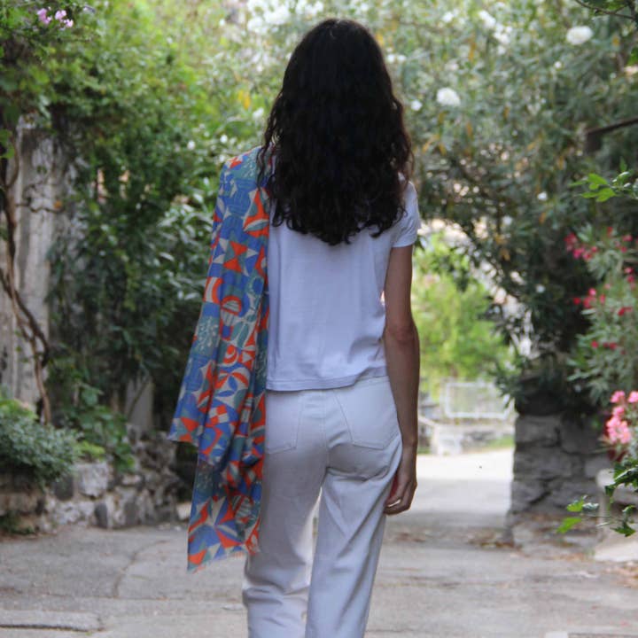 Les Belles Vagabondes - Wholesale Head Scarf - Women's - Organic Cotton Scarf Bergen Orange