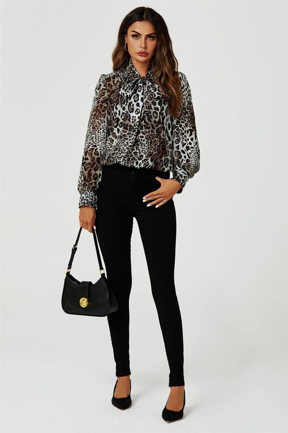 Tie Detail long sleeve Blouse Top In Beige for wholesale on Faire2