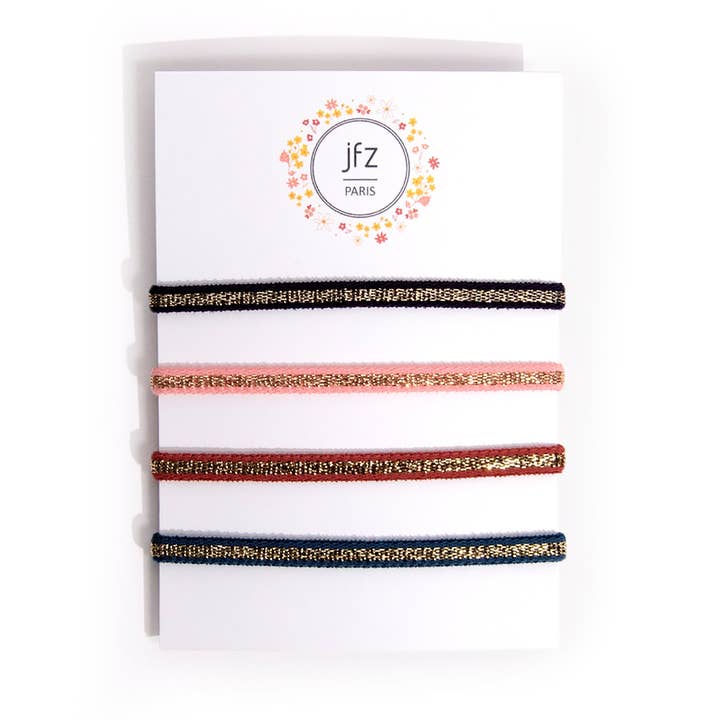 Pack of 4 rubber bands for wholesale by Le Petit Lien de Paris