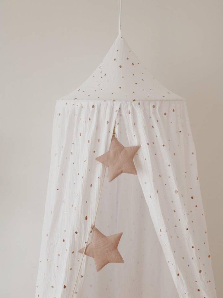 Ghirlanda di lino con stelle «Pink powder» per la vendita all'ingrosso da parte di Moi Mili