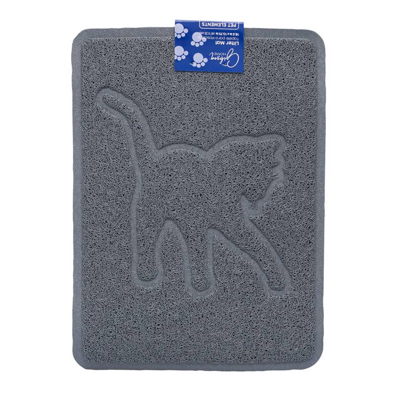 Deluxe Import Trading - Wholesale Pet Mat - Cat - Pet Elements Cat Silhouette Litter Mat 18.5 x 13.75''0
