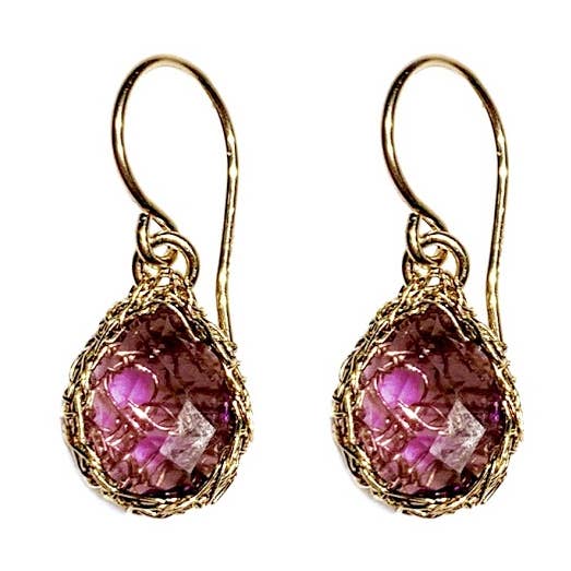 Arivka Jewelry - Wholesale Dangle Earrings - Teardrop Earrings Amethyst In Gold0