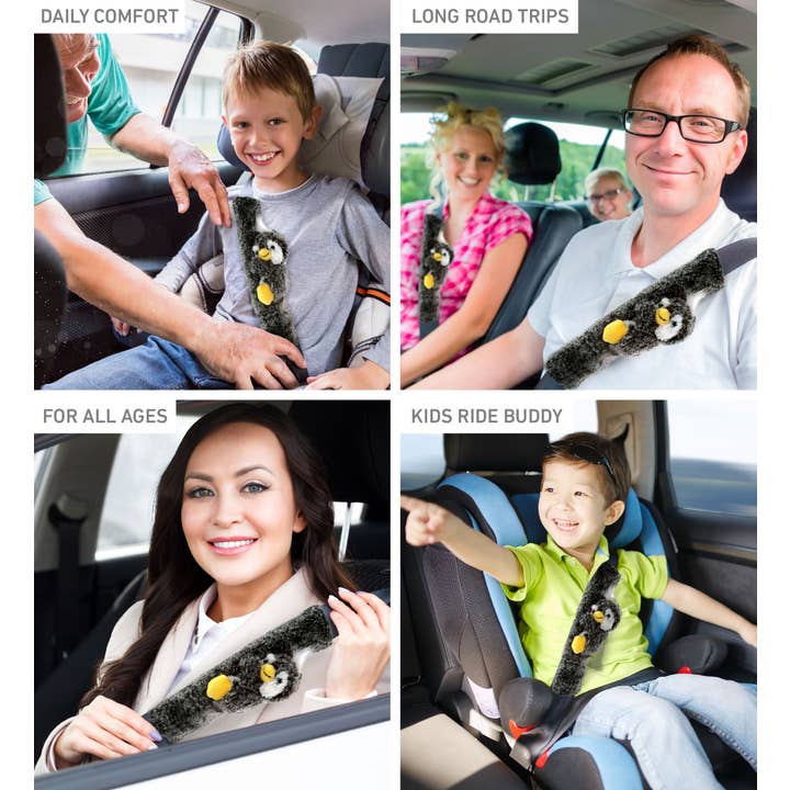 Cota Global - Wholesale Stuffed/plush toy – Kids & baby - Super Soft Plush Safety Belt Cover - Penguin2