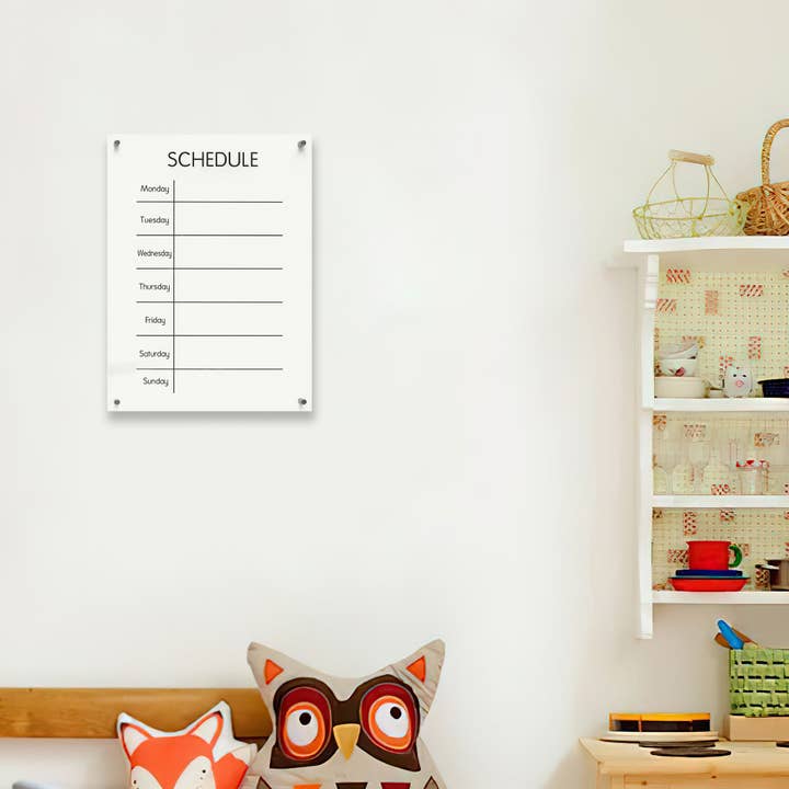 Paris Loft Inc - Wholesale Whiteboard/Dry-Erase Board - Reusable Acrylic Weekly Dry Erase Board-Schedule