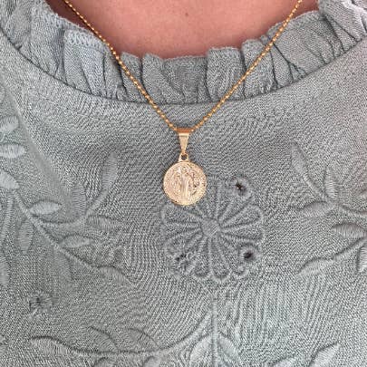 GoldFi - Wholesale Individual charm/pendant - 18k Gold Filled Pendant of Saint Benedict Available In Three7