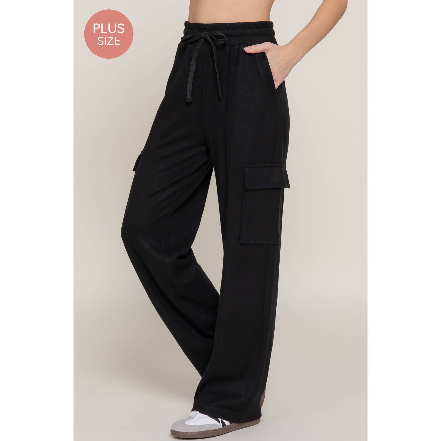 Apolline - Wholesale Pants - Women's - PLUS SIDE POCKET KNIT CORDUROY LONG PANTS6