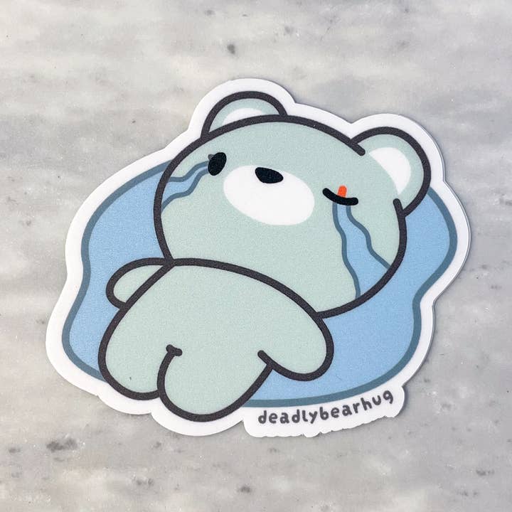 Crying Puddle Deadly Waterproof Vinyl Sticker for wholesale by deadlybearhug
