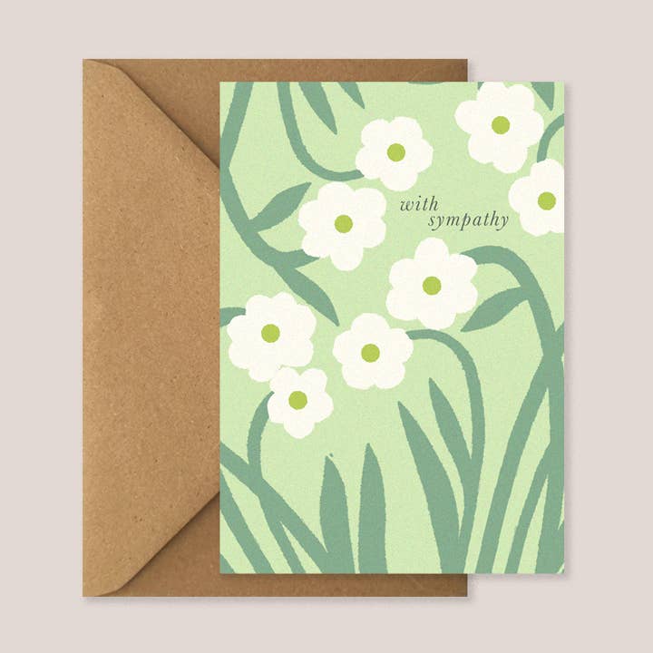 Carte de condoléances avec marguerites pour la vente par Kiran Ravilious