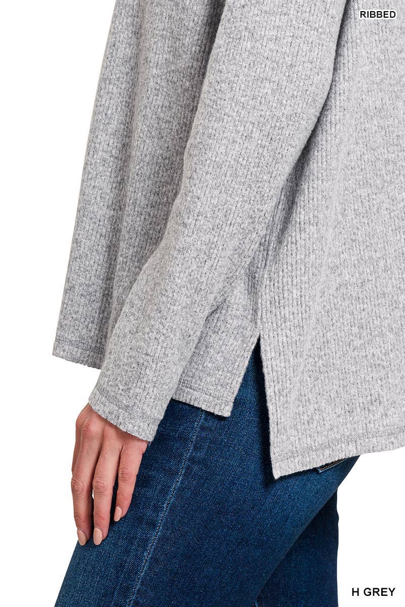 Vanilla Monkey - Wholesale Pullover-trui - Dames - Hacci Hi-low trui met geborstelde geribbelde details12