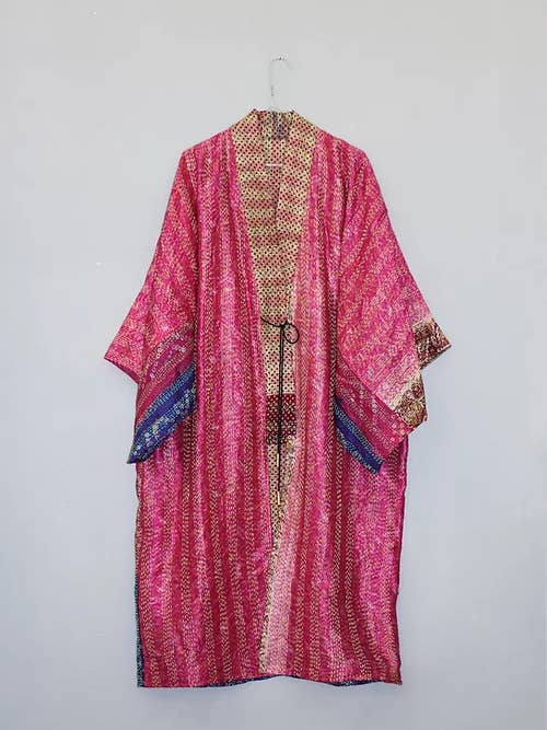 Kantha Pink Kimono for wholesale by ZOOKEEPER