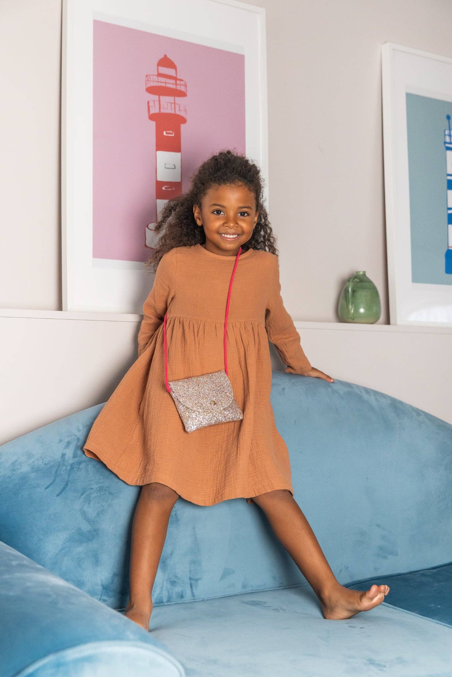 Luciole et Petit Pois - Wholesale Crossbody Bag - Kids - Handbag - Gold glitter3