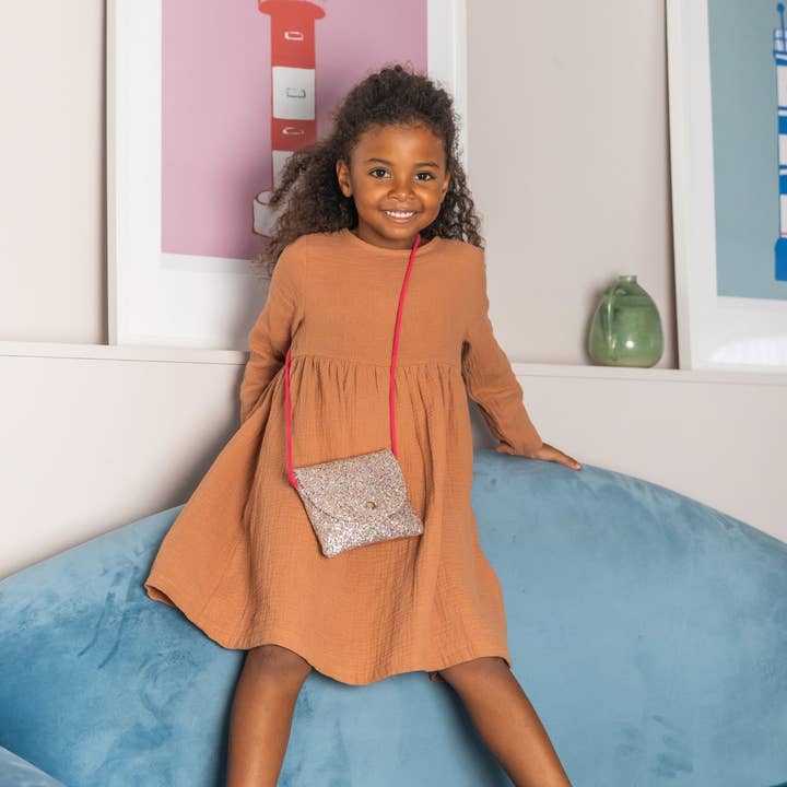 Luciole et Petit Pois - Wholesale Crossbody Bag - Kids - Handbag - Gold glitter3