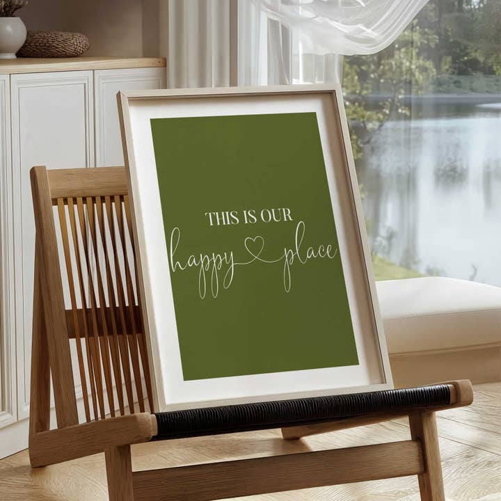 D'LUXE PRINTS - Wholesale Art Print - This Is Our Happy Place - Green Print1