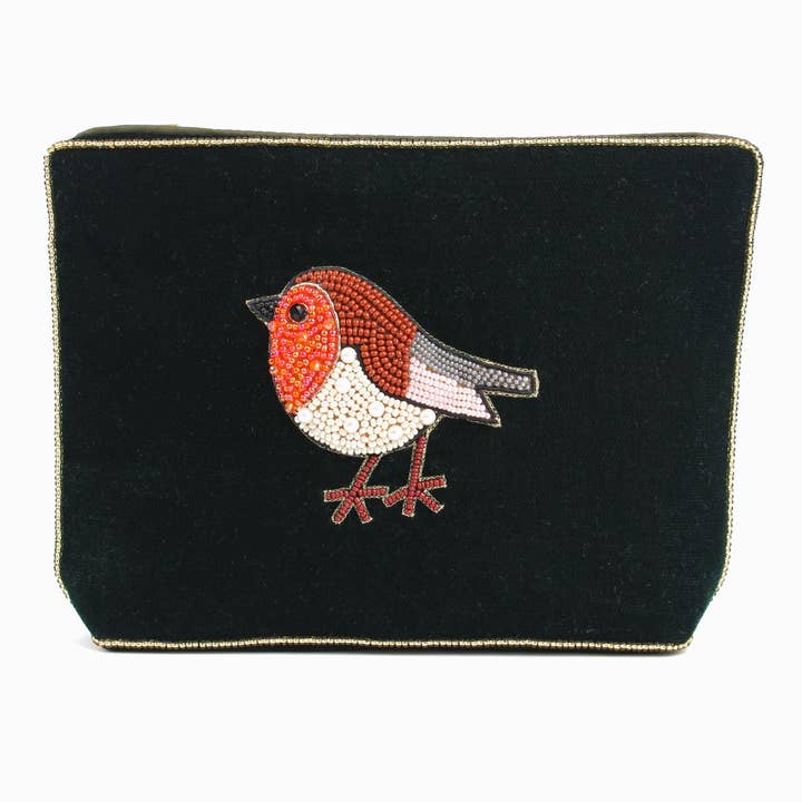 My Doris – wholesale Pouch – Women’s – DARK GREEN ROBIN MEDIUM VELVET POUCH
