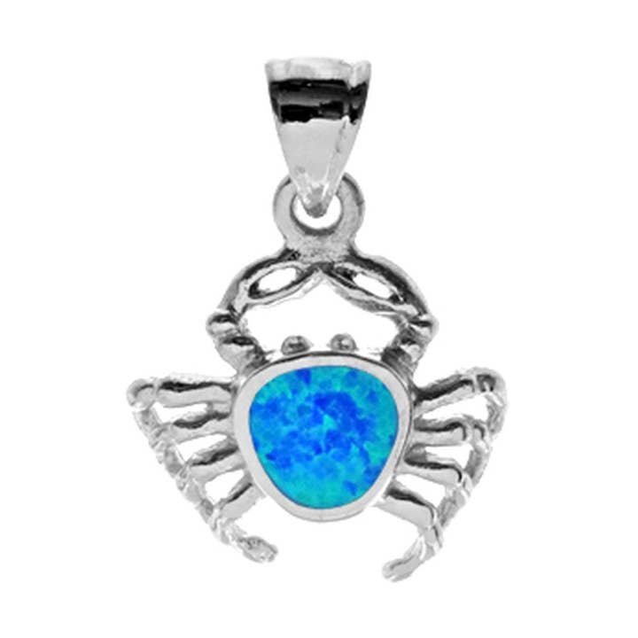 Ana blue opalique crab pendant for wholesale by Kali Ma Designs - Sterling Silver Jewellery