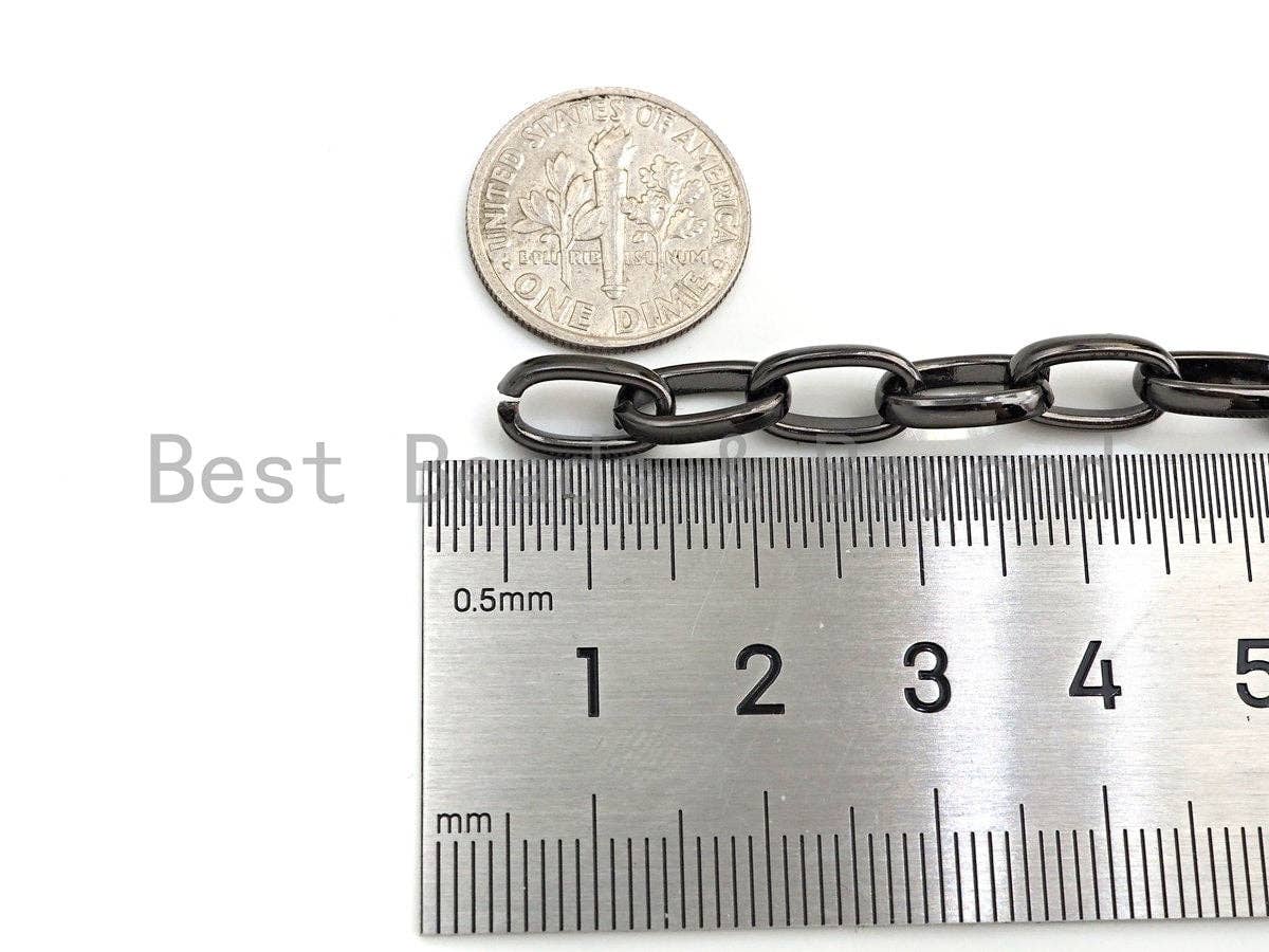 BestBeads&Beyond - Wholesale Craft Supplies - 7x11mm Oval Link Chain by Yard, Gold Silver Rose gold Gunmetal Chain, Oval Linked Chain, Wholesale Bulk Chain for Jewerly Making,sku#E5153