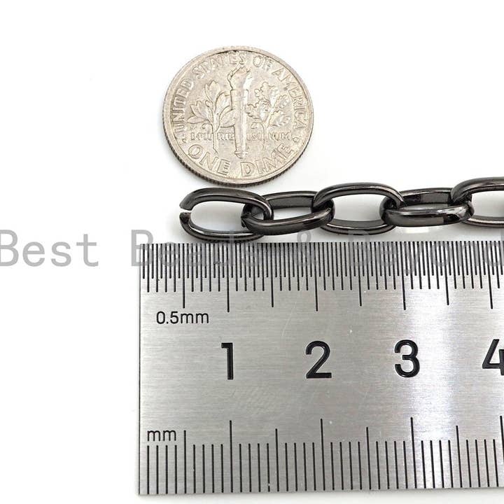 BestBeads&Beyond - Wholesale Craft Supplies - 7x11mm Oval Link Chain by Yard, Gold Silver Rose gold Gunmetal Chain, Oval Linked Chain, Wholesale Bulk Chain for Jewerly Making,sku#E5153